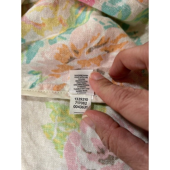 J Jill Women’s Floral Linen Blend Button Up Jacket Long Sleeve Size Large - Picture 8 of 11